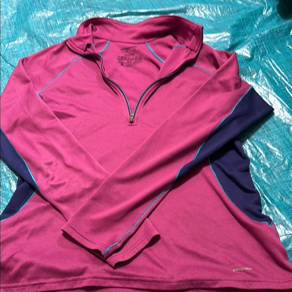 Patagonia Pink and Teal Pullover